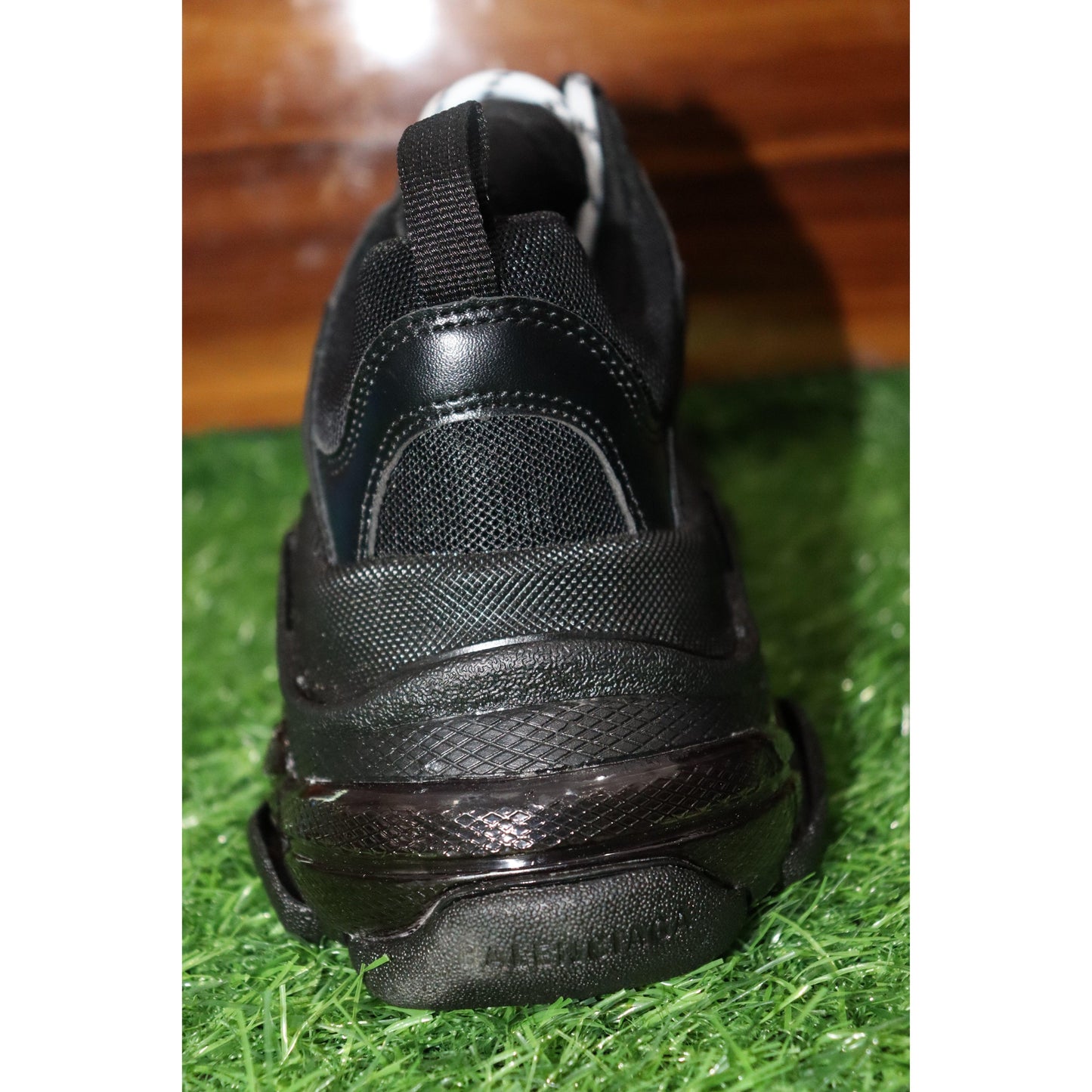 Balenciaga Mens Triple S Clear Sole Sneaker in Black