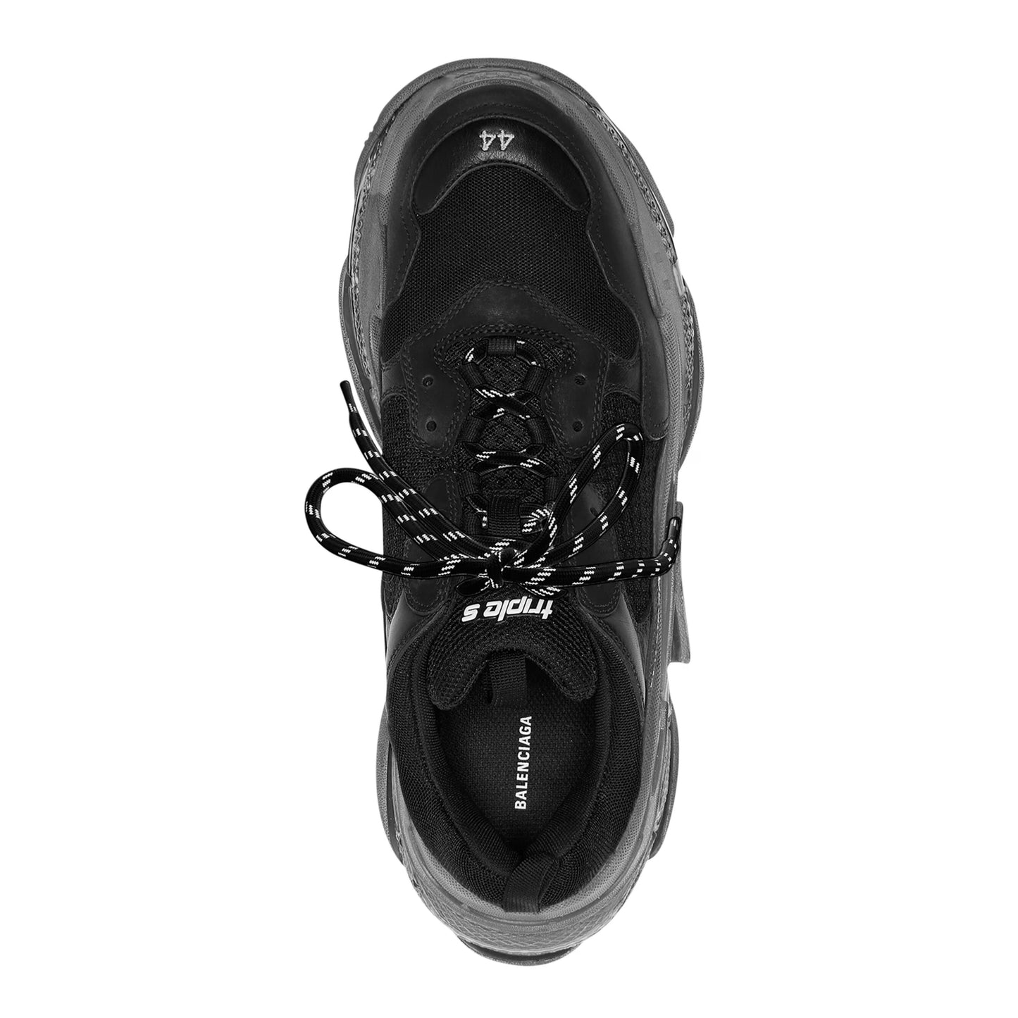 Balenciaga Mens Triple S Clear Sole Sneaker in Black